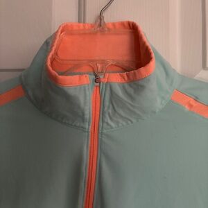 Teal & Orange Nike Tour Performance Golf 1/4 Zip Long Sleeve Top Size S